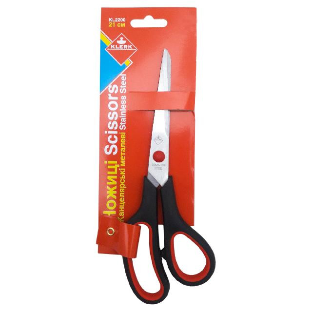 Канцелярські ножиці KLERK (KL2200), 210мм, з гумовими вставками